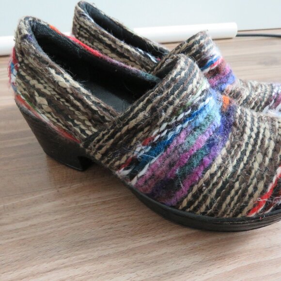 BOC BORN Rainbow Yarn Fabric Slip On Clog Shoes Boho Artsy Hippie - Size 6.5 - Picture 9 of 15